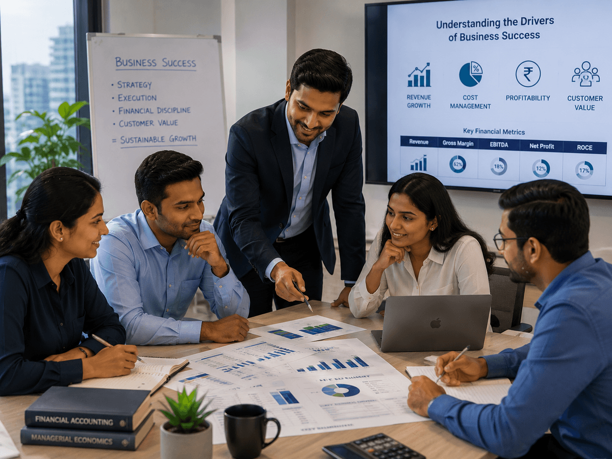 Illustration of a team working together to achieve business acumen